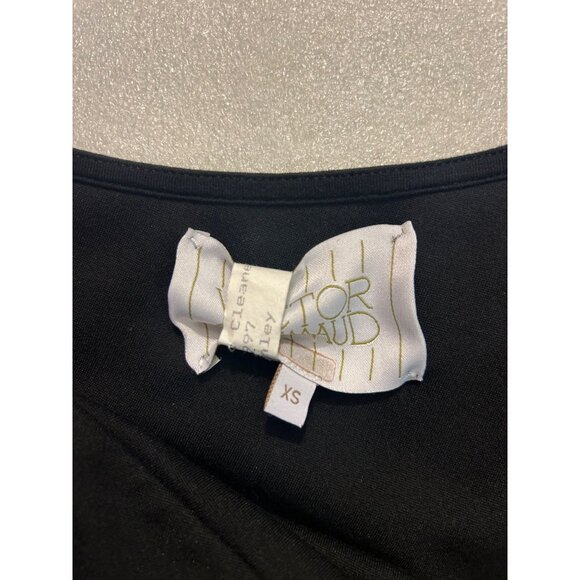 VICTOR GLEMAUD Black One-Shoulder Ruched Jersey Midi Dress Gown Size XS - Picture 7 of 7